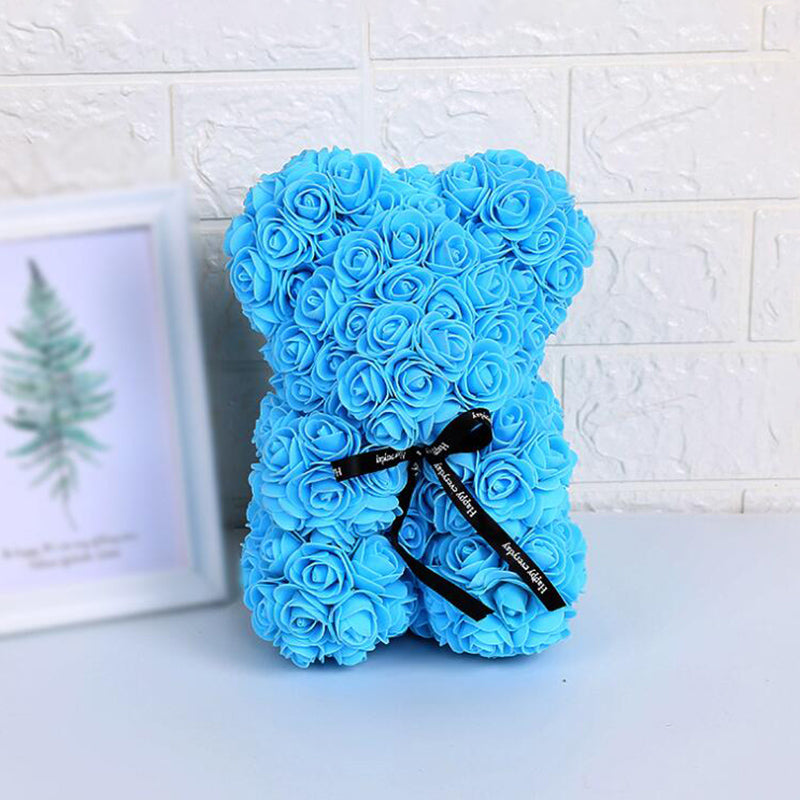 25cm Artificial Flowers Rose Bear Girlfriend Anniversary Gift - The Grand Bazaar of Australia