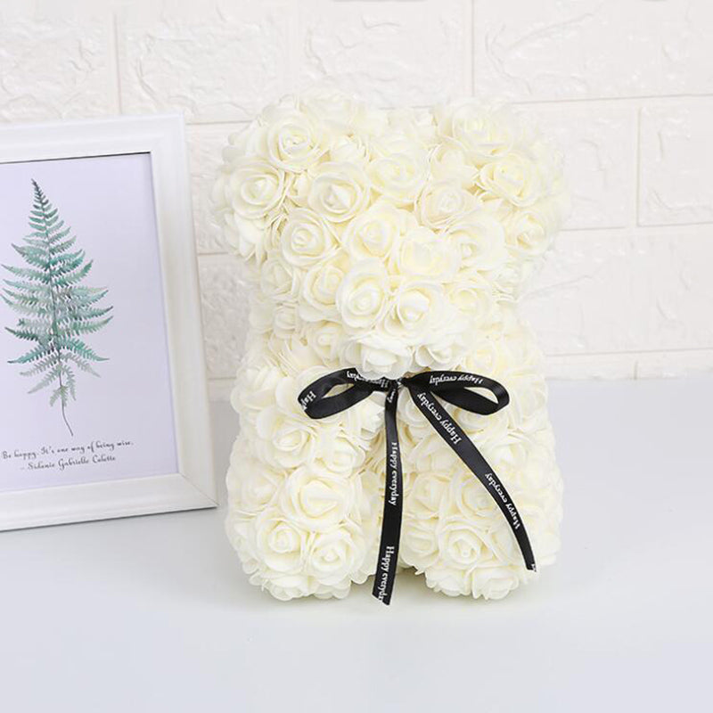 25cm Artificial Flowers Rose Bear Girlfriend Anniversary Gift - The Grand Bazaar of Australia