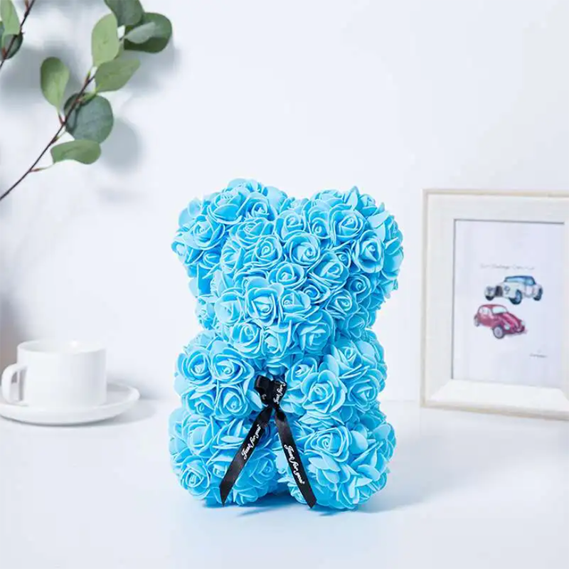 25cm Artificial Flowers Rose Bear Girlfriend Anniversary Gift - The Grand Bazaar of Australia