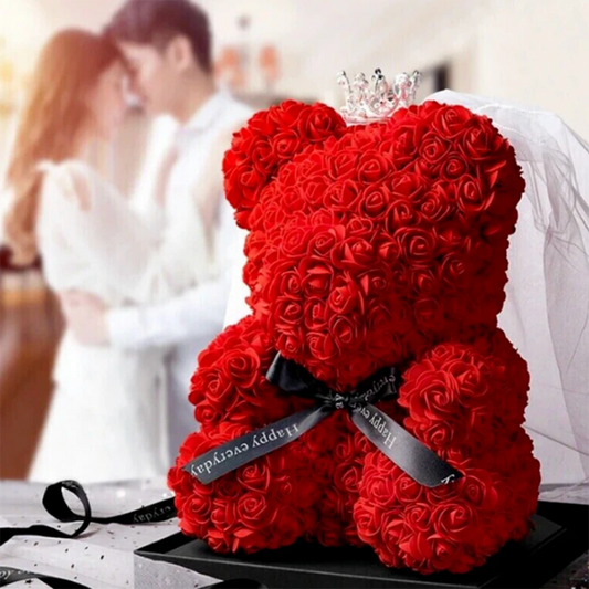 25cm Artificial Flowers Rose Bear Girlfriend Anniversary Gift - The Grand Bazaar of Australia