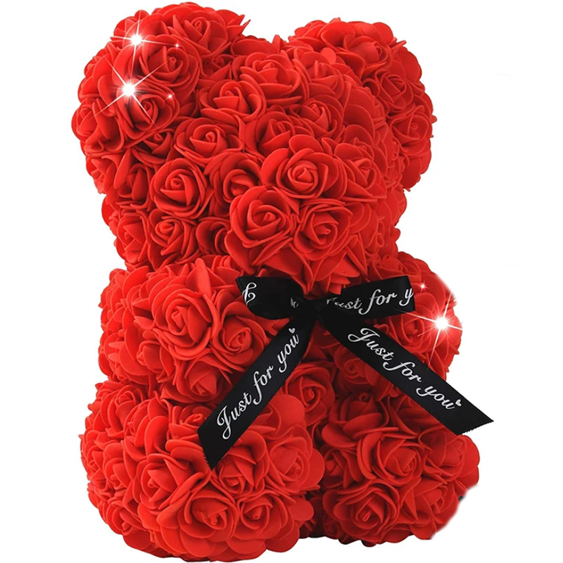 25cm Artificial Flowers Rose Bear Girlfriend Anniversary Gift - The Grand Bazaar of Australia