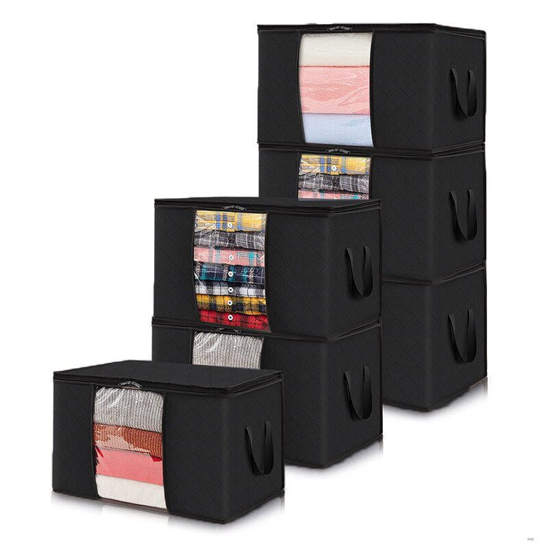 6-Piece Foldable Fabric Clothes Storage Container Bags - The Grand Bazaar of Australia