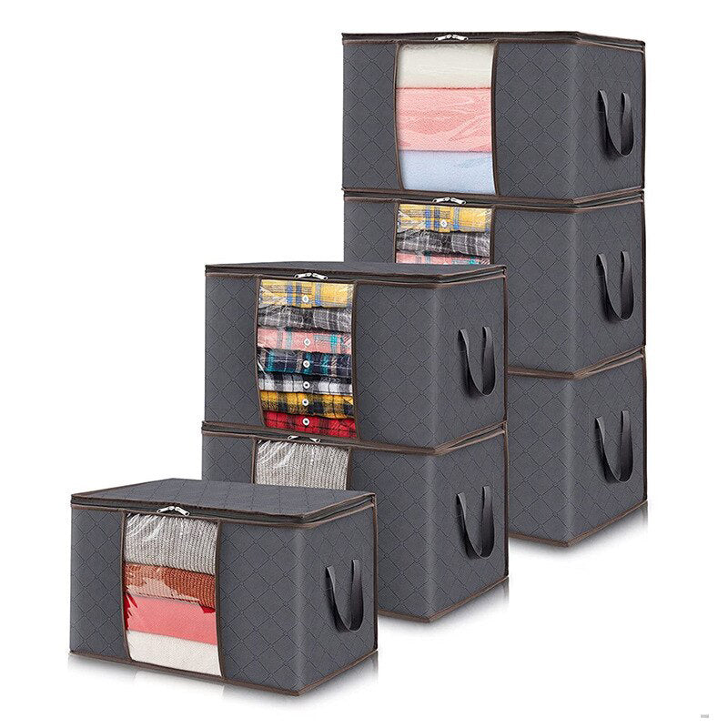 6-Piece Foldable Fabric Clothes Storage Container Bags - The Grand Bazaar of Australia
