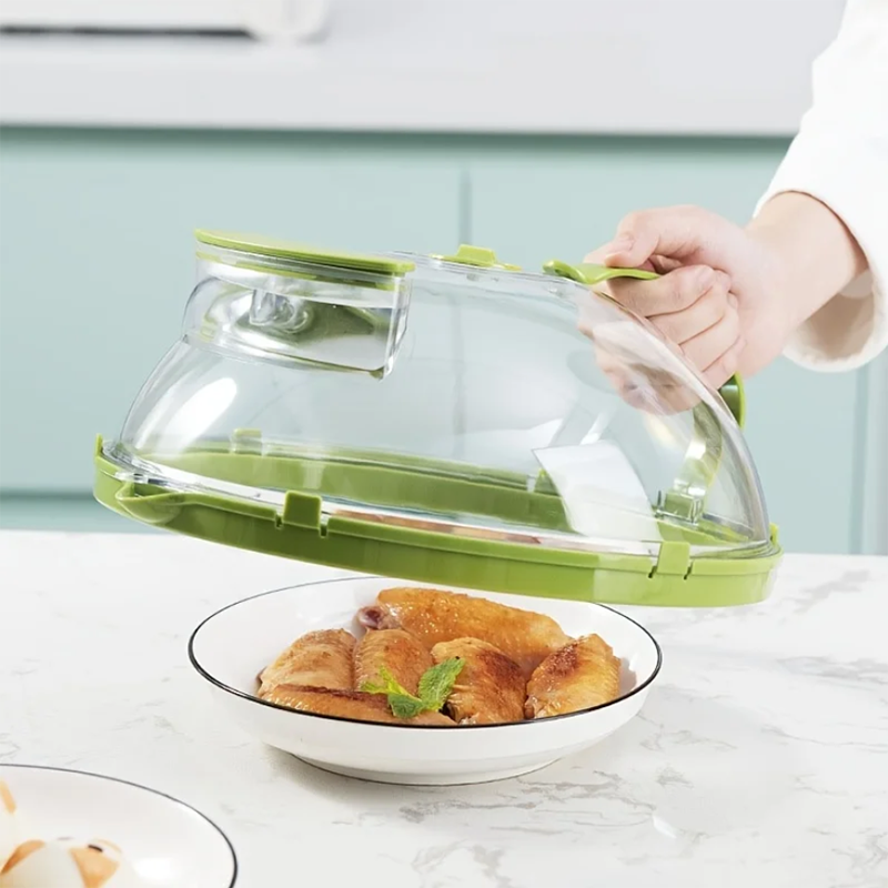 10 Inch Clear Microwave Splatter Cover with Water Steamer and Handle - The Grand Bazaar of Australia