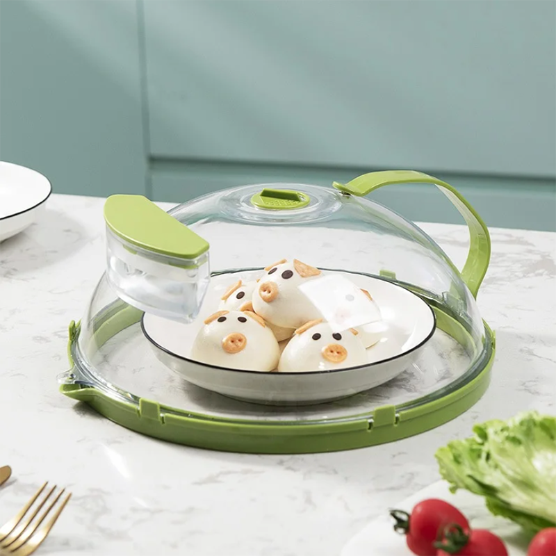 10 Inch Clear Microwave Splatter Cover with Water Steamer and Handle - The Grand Bazaar of Australia