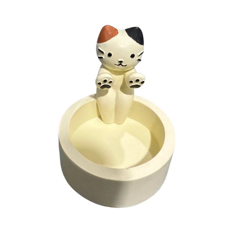 Durable High Tempe Cartoon Cute Kitten Candlestick Aromatherapy Candle Holder - The Grand Bazaar of Australia