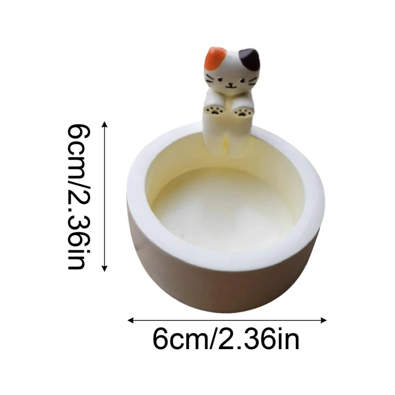 Durable High Tempe Cartoon Cute Kitten Candlestick Aromatherapy Candle Holder - The Grand Bazaar of Australia