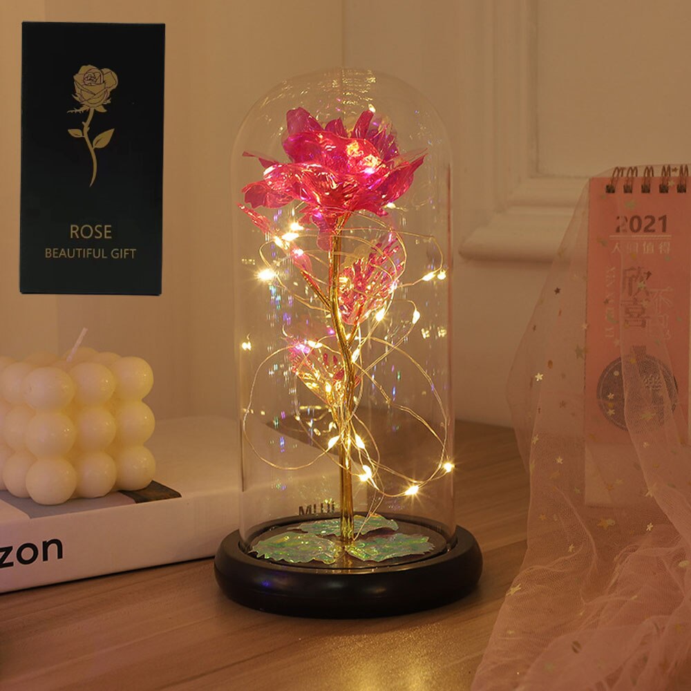 LED Enchanted Galaxy Rose with Fairy Lights in Dome - The Grand Bazaar of Australia