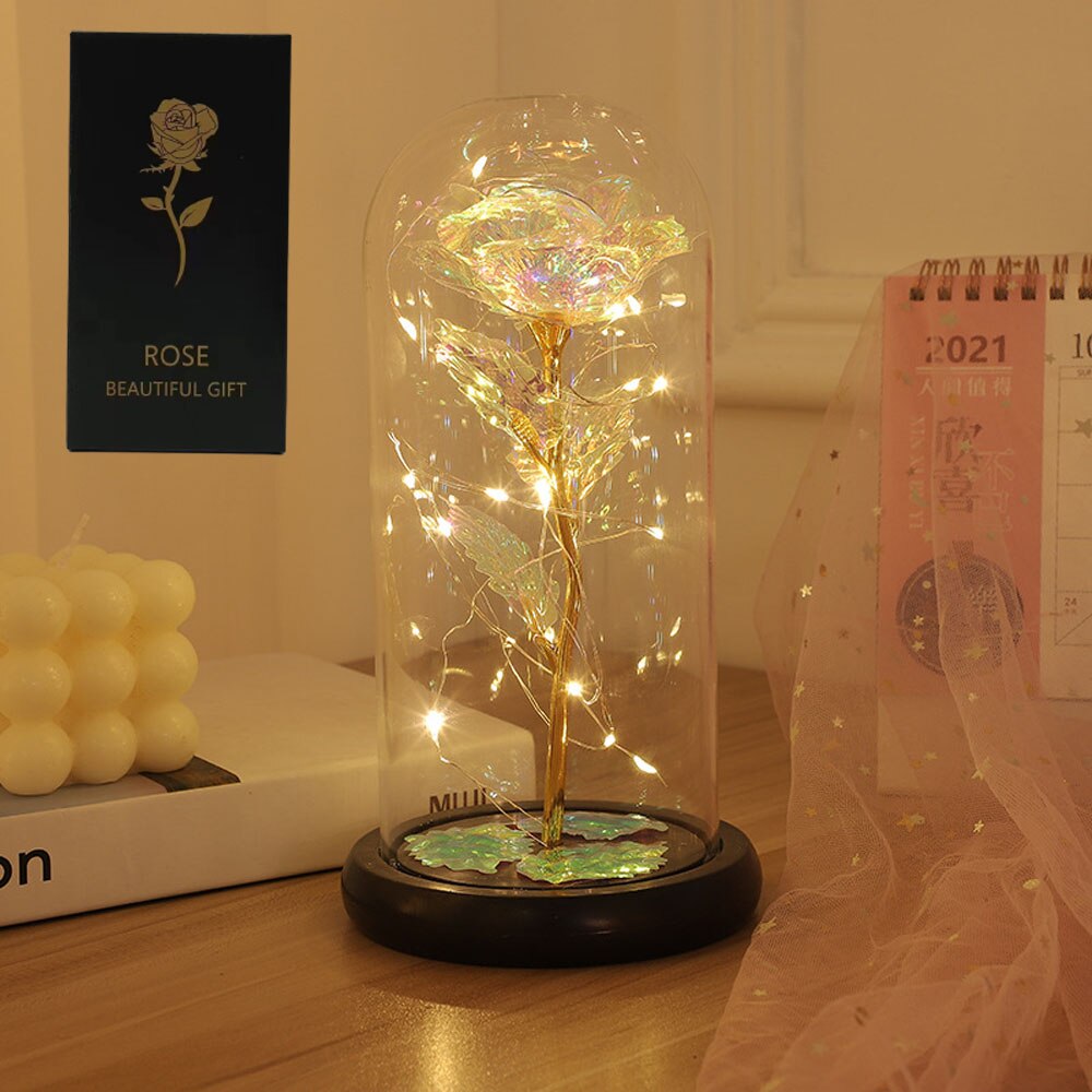 LED Enchanted Galaxy Rose with Fairy Lights in Dome - The Grand Bazaar of Australia