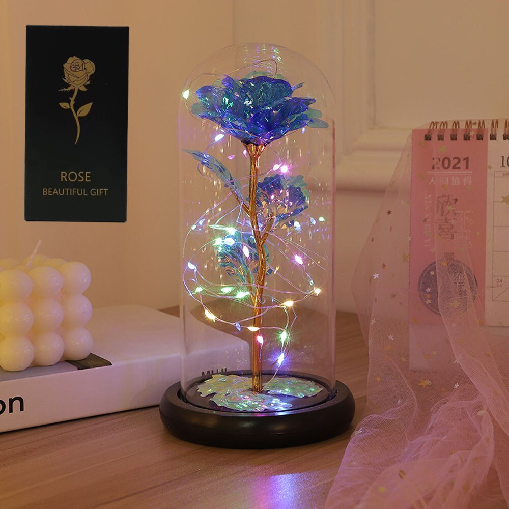 LED Enchanted Galaxy Rose with Fairy Lights in Dome - The Grand Bazaar of Australia