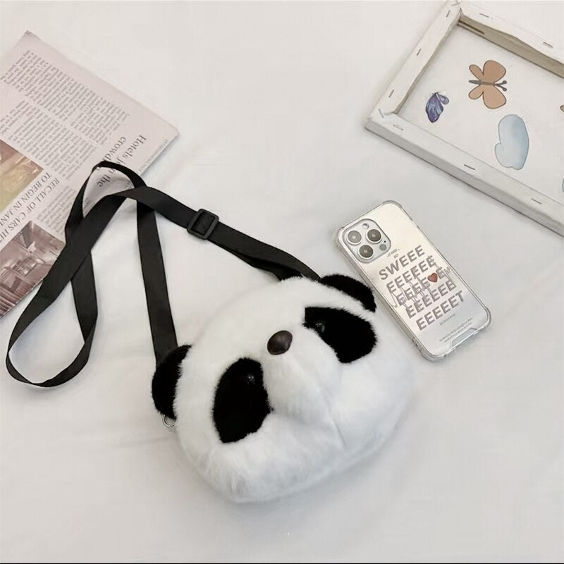Cute Plush Panda Backpacks One Shoulder Diagonal Wallet - The Grand Bazaar of Australia