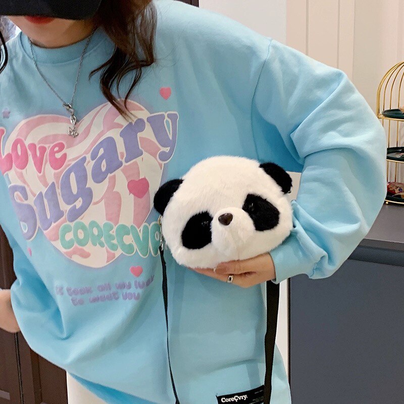 Cute Plush Panda Backpacks One Shoulder Diagonal Wallet - The Grand Bazaar of Australia