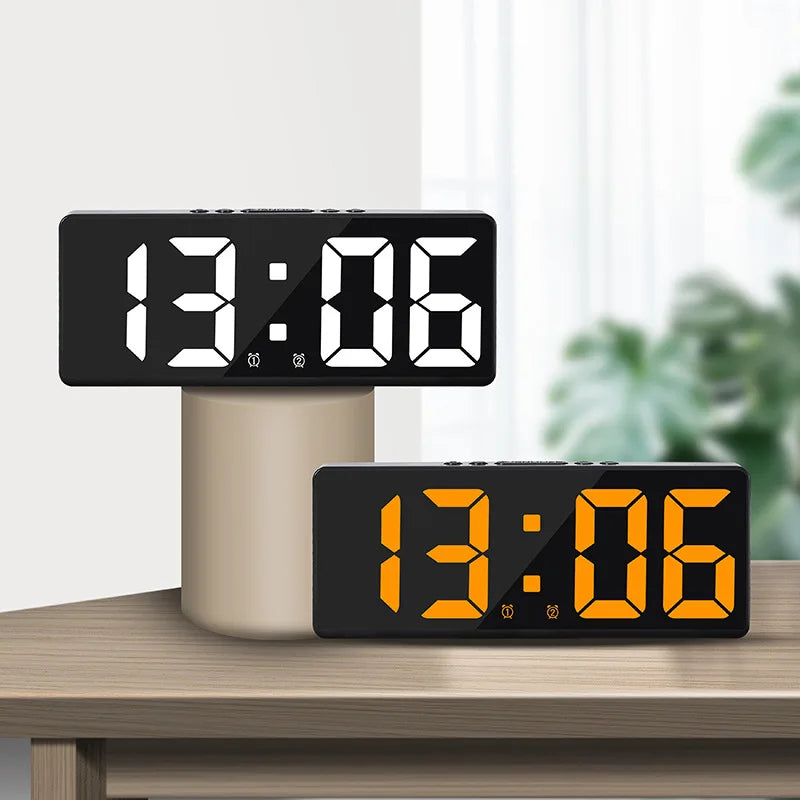 Acrylic/Mirror Voice Control Snooze Electronic LED Digital Alarm Clock - Powered By Battery - The Grand Bazaar of Australia