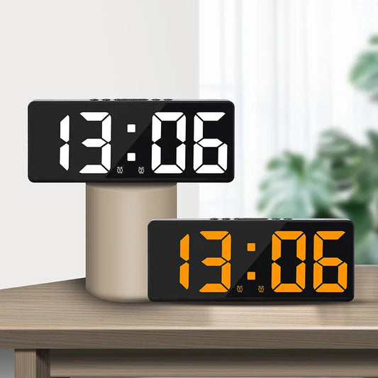 Acrylic/Mirror Voice Control Snooze Electronic LED Digital Alarm Clock - Powered By Battery - The Grand Bazaar of Australia