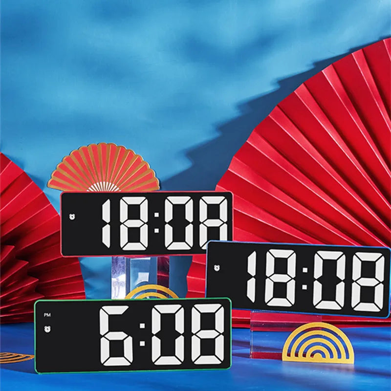 Acrylic/Mirror Voice Control Snooze Electronic LED Digital Alarm Clock - Powered By Battery - The Grand Bazaar of Australia