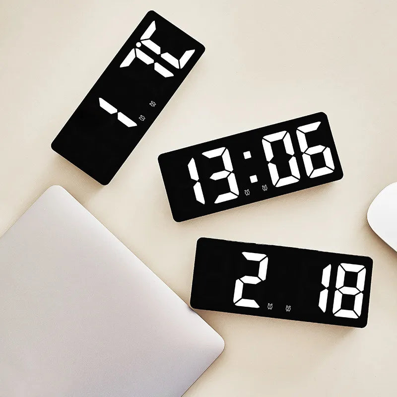 Acrylic/Mirror Voice Control Snooze Electronic LED Digital Alarm Clock - Powered By Battery - The Grand Bazaar of Australia
