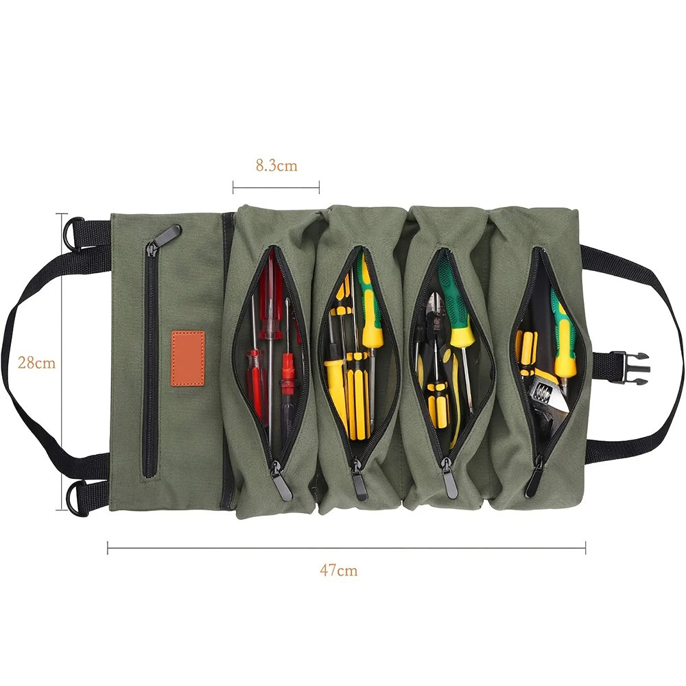 Multi-Purpose Canvas Roll Up Tool Bag - The Grand Bazaar of Australia