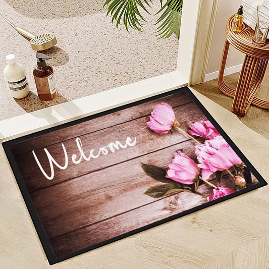 40x60cm 3D Wood Grain Flower Floor Mat Entrance Door Mat - The Grand Bazaar of Australia