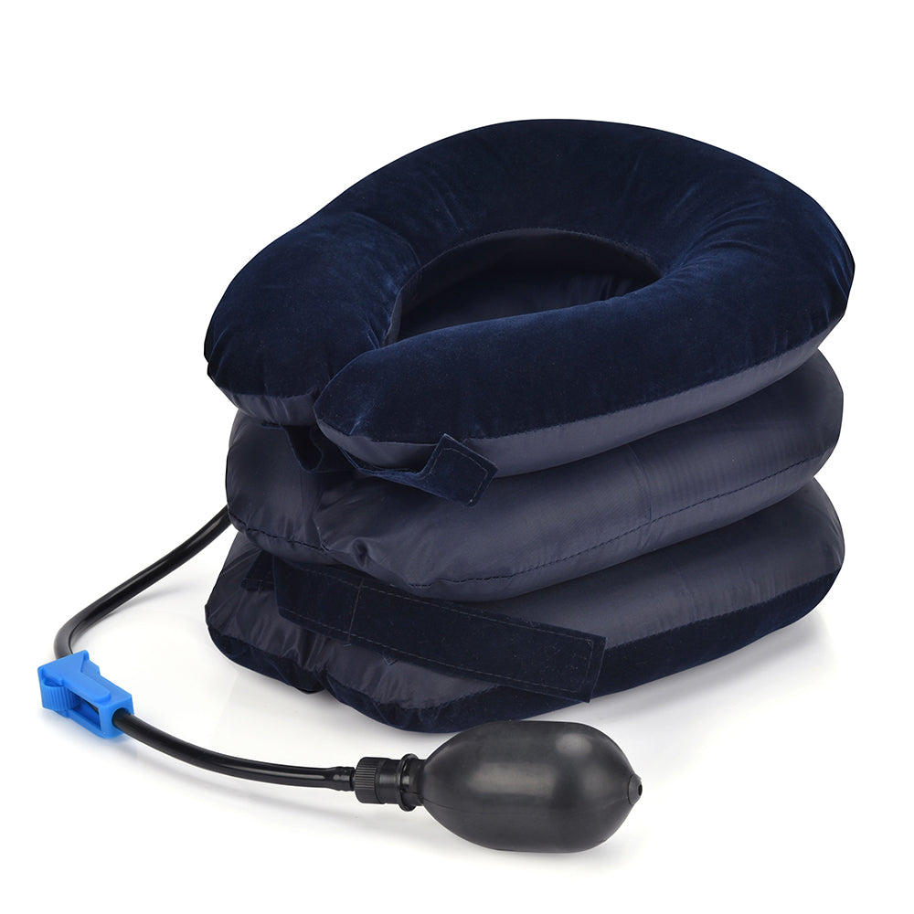 3 Layers Neck Corrector Air Inflatable Cervical Vertebra Traction Soft Brace Pillow - The Grand Bazaar of Australia