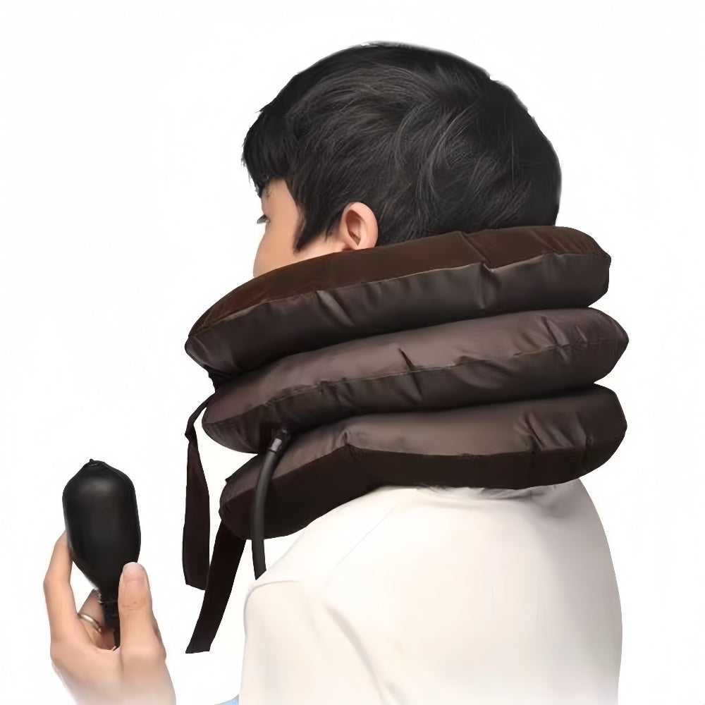 3 Layers Neck Corrector Air Inflatable Cervical Vertebra Traction Soft Brace Pillow - The Grand Bazaar of Australia