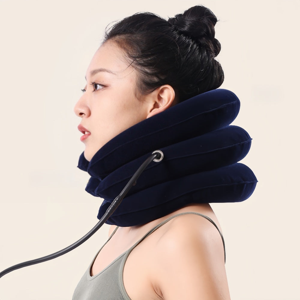 3 Layers Neck Corrector Air Inflatable Cervical Vertebra Traction Soft Brace Pillow - The Grand Bazaar of Australia