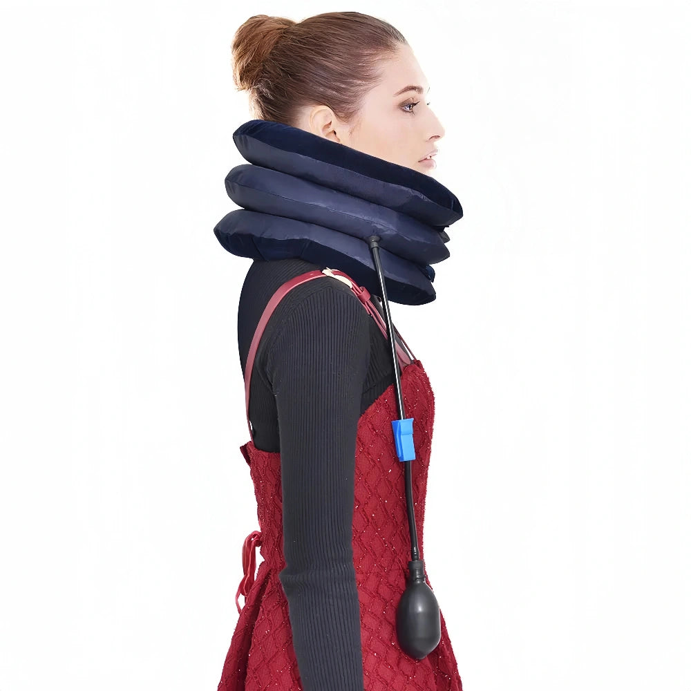 3 Layers Neck Corrector Air Inflatable Cervical Vertebra Traction Soft Brace Pillow - The Grand Bazaar of Australia