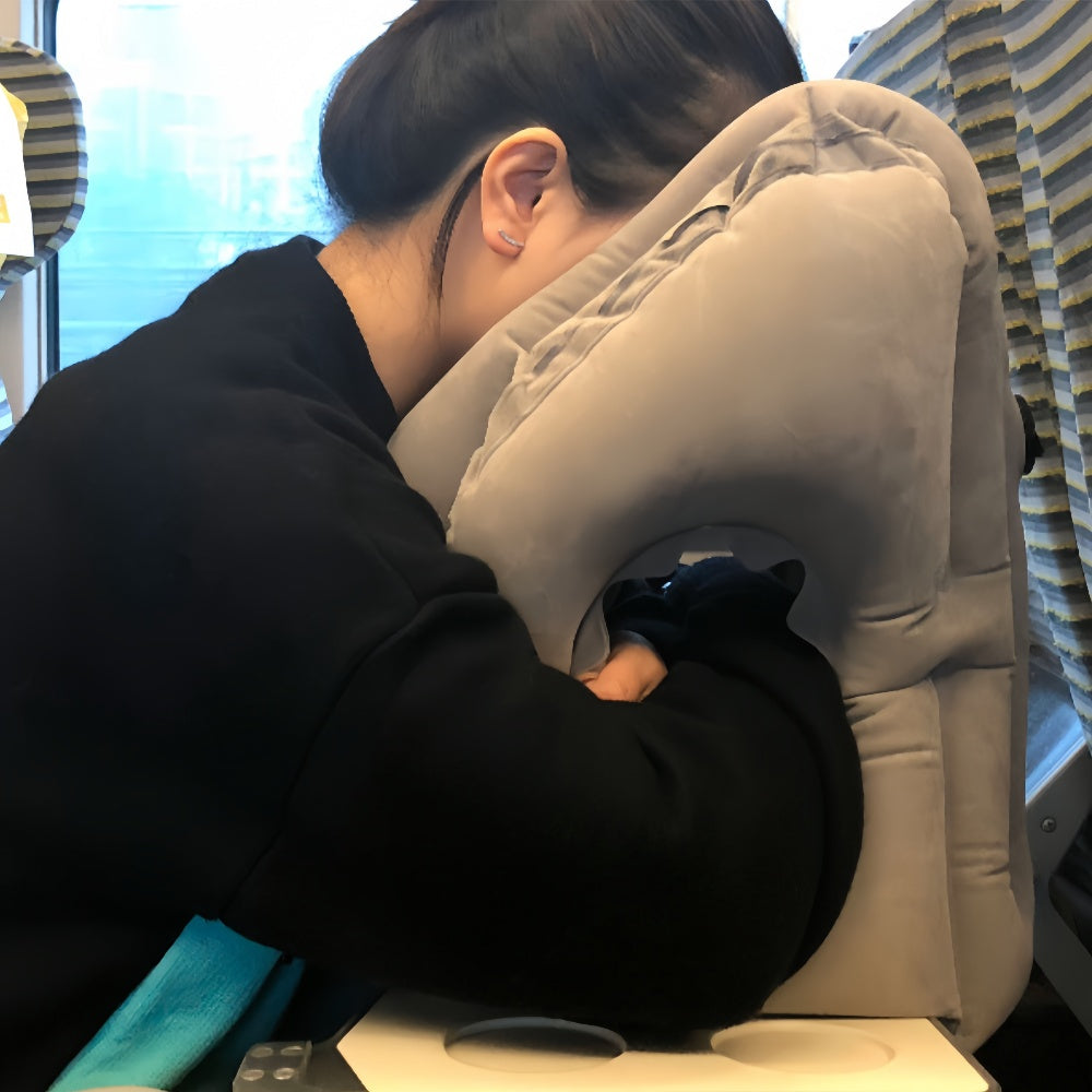 Portable Chin Support Inflatable Travel Neck Pillow Office Nap Rest Support Pillow - The Grand Bazaar of Australia