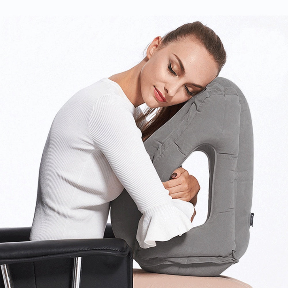 Portable Chin Support Inflatable Travel Neck Pillow Office Nap Rest Support Pillow - The Grand Bazaar of Australia