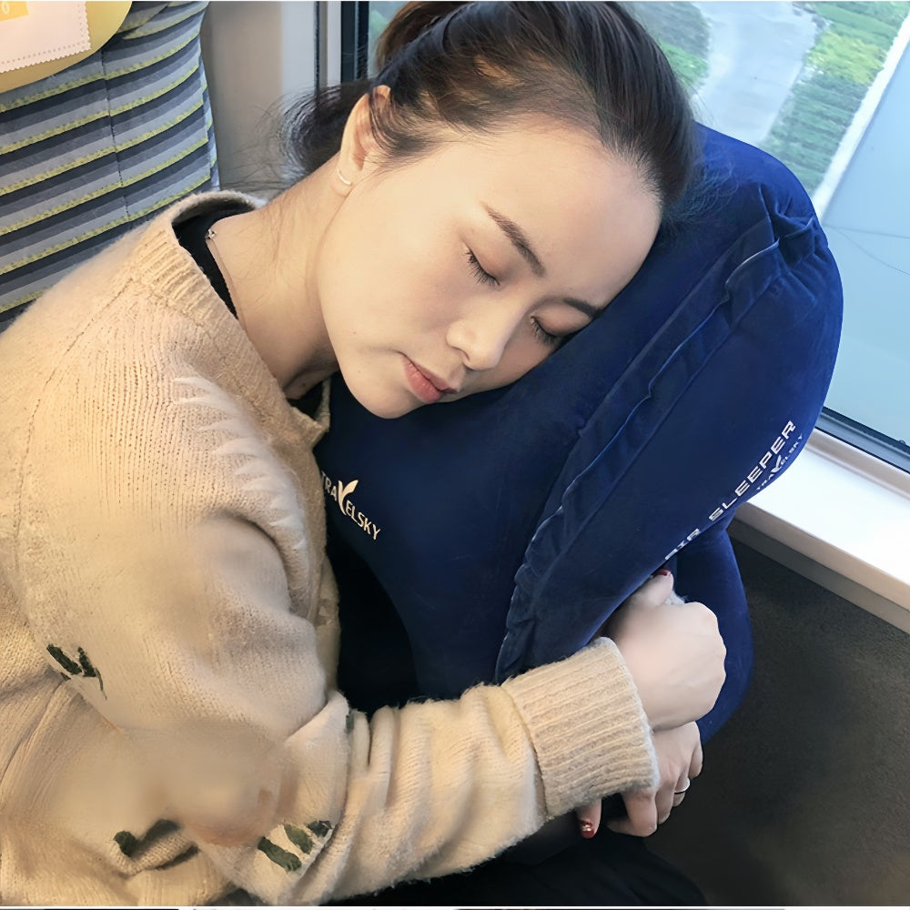 Portable Chin Support Inflatable Travel Neck Pillow Office Nap Rest Support Pillow - The Grand Bazaar of Australia