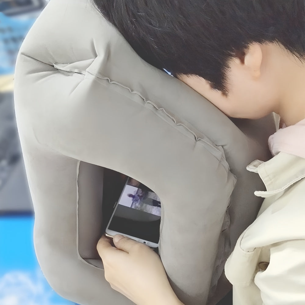 Portable Chin Support Inflatable Travel Neck Pillow Office Nap Rest Support Pillow - The Grand Bazaar of Australia
