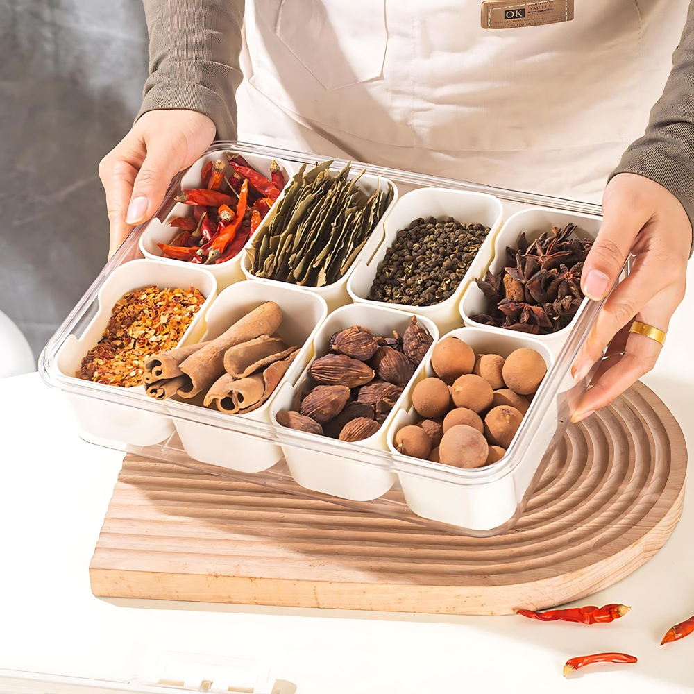 8-Grid Divided Serving Tray Storage Box - The Grand Bazaar of Australia