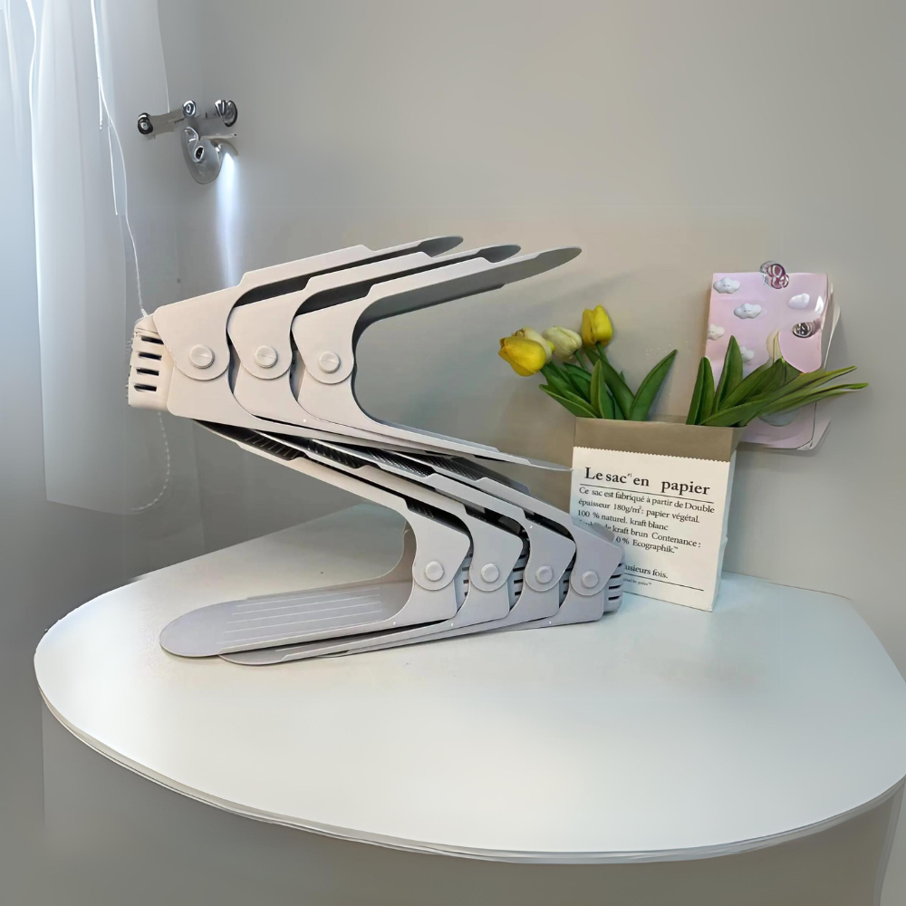 7 Pcs Double-Layer Integrated Adjustable Plastic Shoe Rack - The Grand Bazaar of Australia