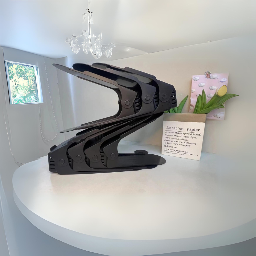 7 Pcs Double-Layer Integrated Adjustable Plastic Shoe Rack - The Grand Bazaar of Australia