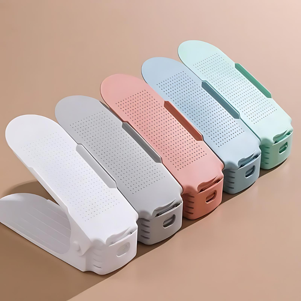 7 Pcs Double-Layer Integrated Adjustable Plastic Shoe Rack - The Grand Bazaar of Australia