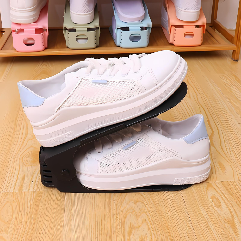 7 Pcs Double-Layer Integrated Adjustable Plastic Shoe Rack - The Grand Bazaar of Australia