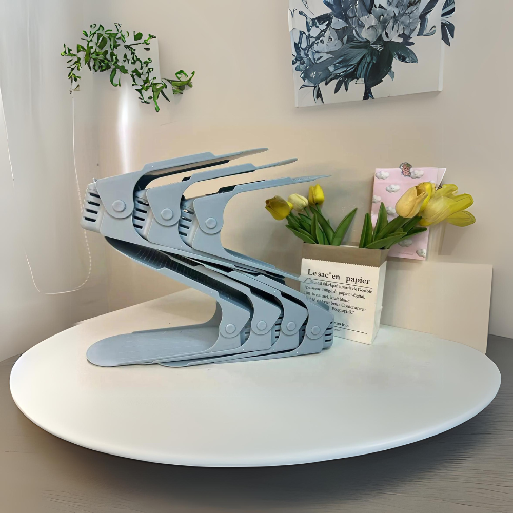 7 Pcs Double-Layer Integrated Adjustable Plastic Shoe Rack - The Grand Bazaar of Australia