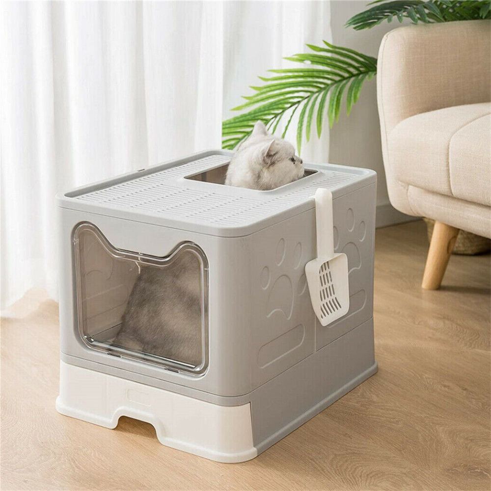 Large Space Foldable Cat Litter Box with Front Entry & Top Exit with Tray - The Grand Bazaar of Australia