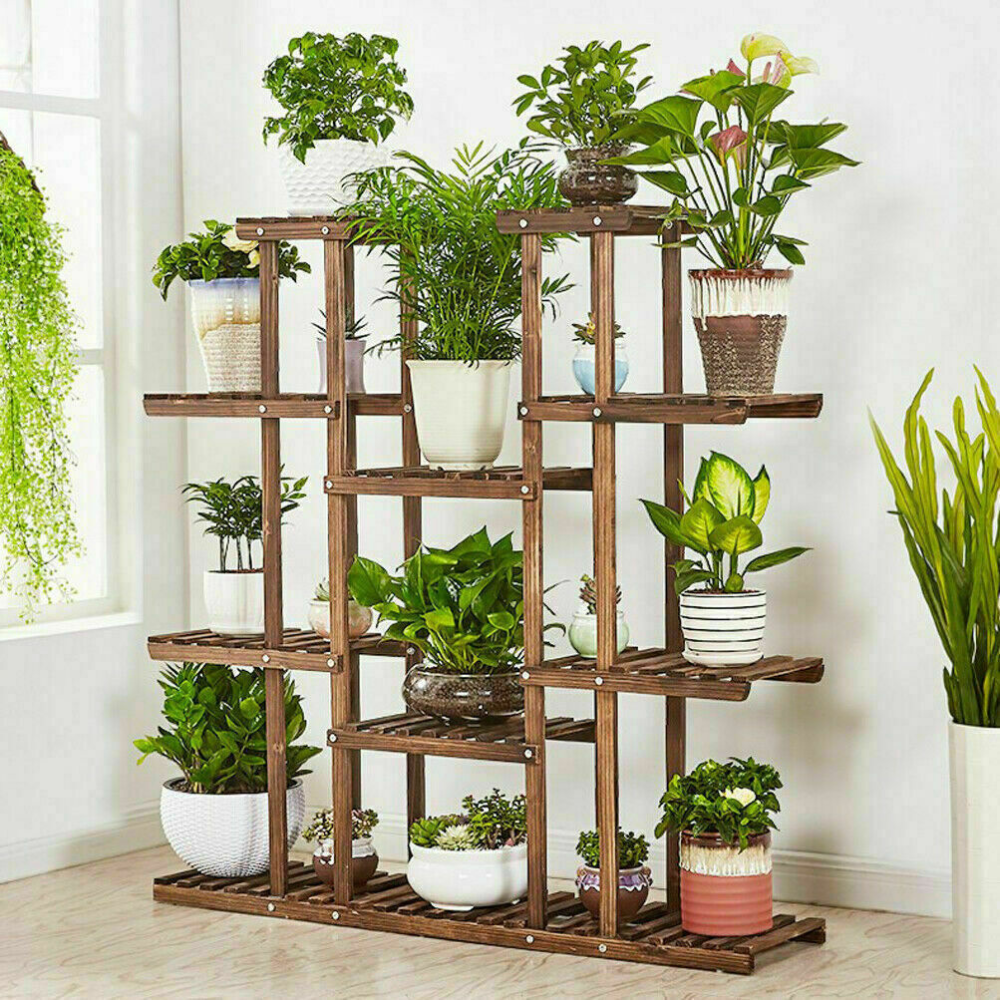 16 Potted Wood Flower Rack Plant Display Storage Shelves - The Grand Bazaar of Australia