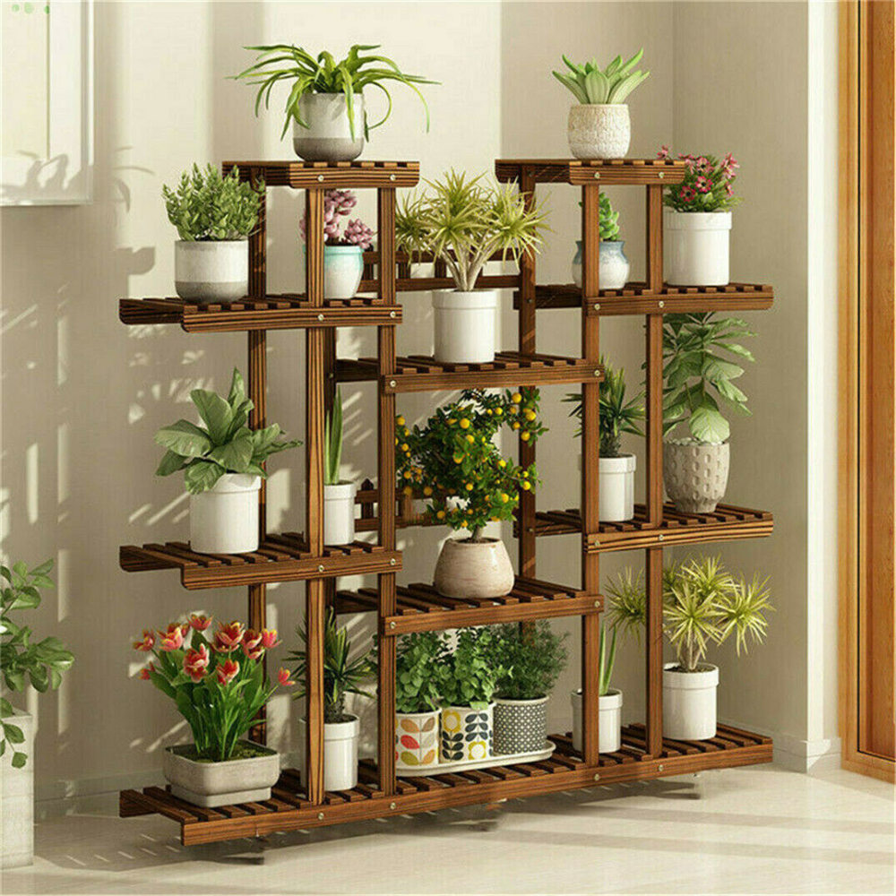 16 Potted Wood Flower Rack Plant Display Storage Shelves - The Grand Bazaar of Australia