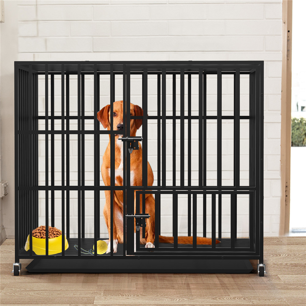 Heavy Duty Pet Dog Cage Strong Metal Crate Kennel Playpen with Wheels &Tray - The Grand Bazaar of Australia
