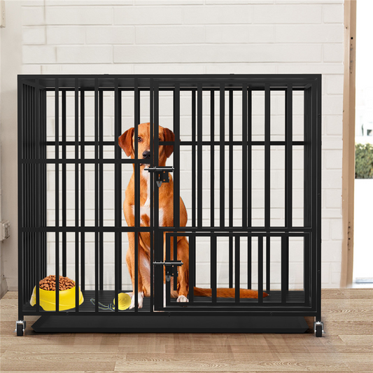 Heavy Duty Pet Dog Cage Strong Metal Crate Kennel Playpen with Wheels &Tray - The Grand Bazaar of Australia