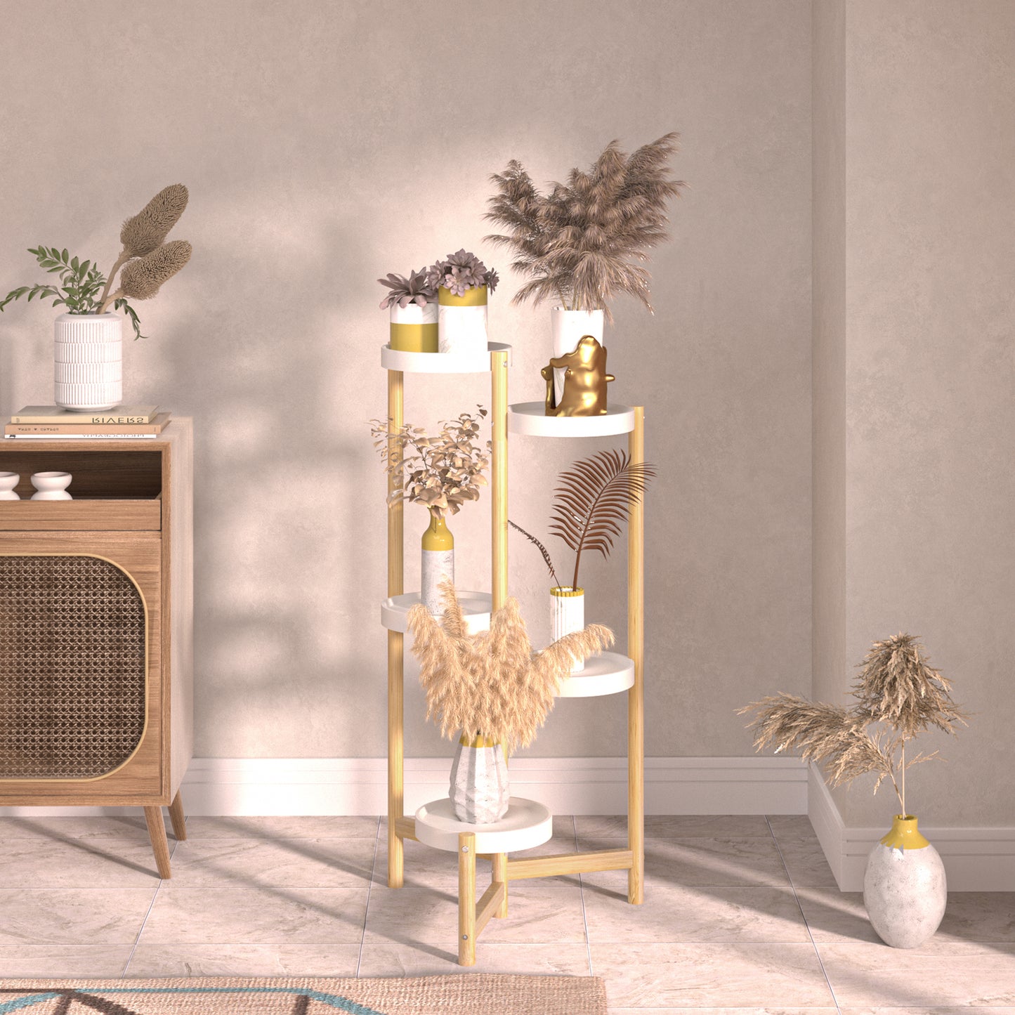 5 Tier Tall Corner Plant Stand Holder and Display Rack - The Grand Bazaar of Australia