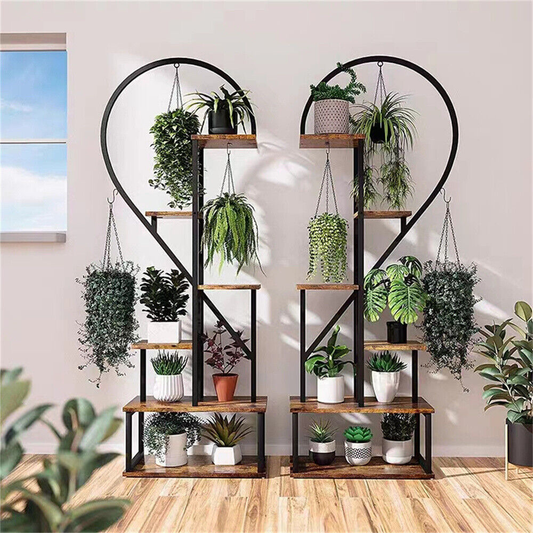 6 Tier Metal Plant Shelf Heart Shape Ladder Plant Stands - The Grand Bazaar of Australia