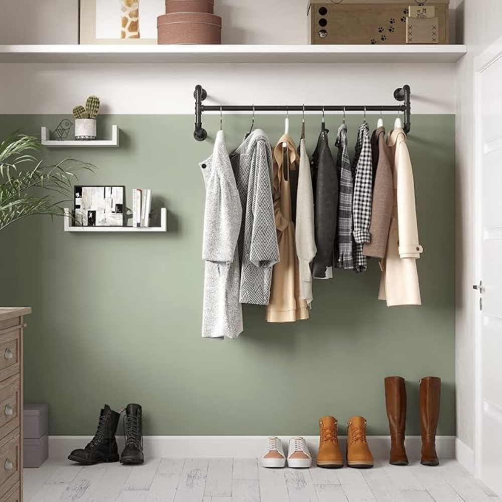 Industrial Pipe Clothes Rack Wall Mounted Detachable Garment Rack - The Grand Bazaar of Australia