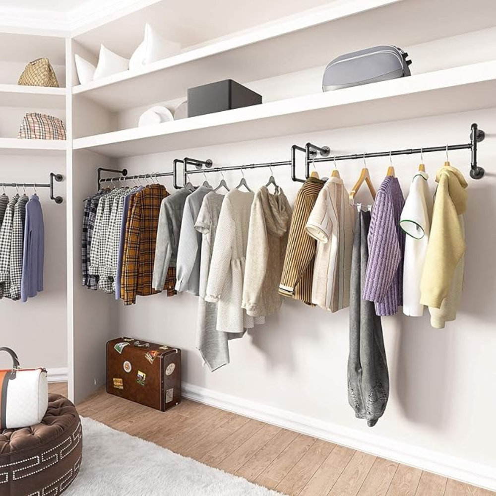Industrial Pipe Clothes Rack Wall Mounted Detachable Garment Rack - The Grand Bazaar of Australia