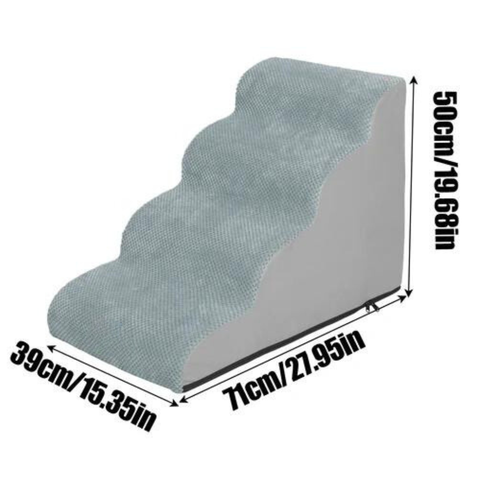 4-Tier Foam Dog Steps Pet Stairs Ramp for Beds and Couches - The Grand Bazaar of Australia