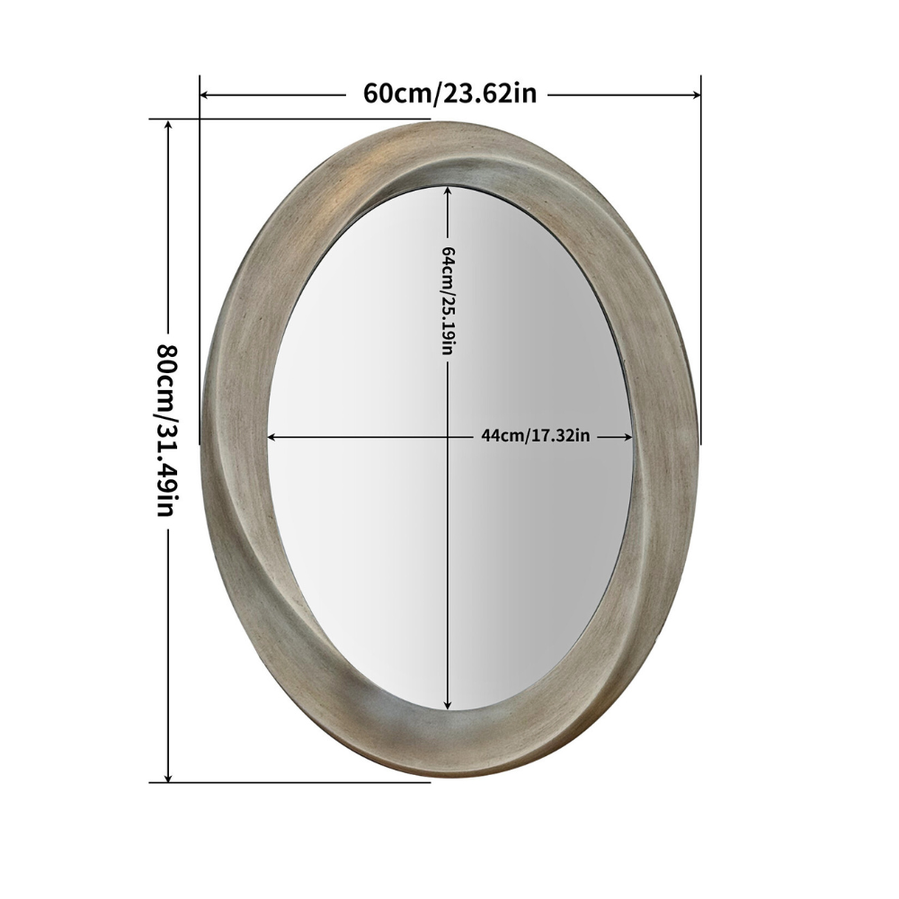 Swirl Style Oval Antique Gold Vintage Hanging Mirror - The Grand Bazaar of Australia