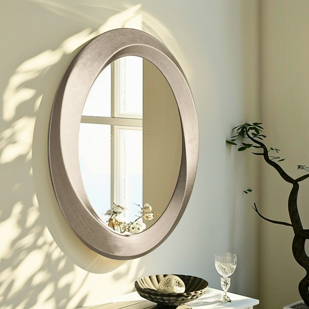 Swirl Style Oval Antique Gold Vintage Hanging Mirror - The Grand Bazaar of Australia