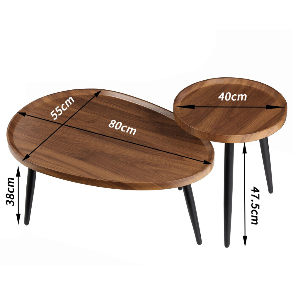 Modern Irregular Drop-shaped Coffee Table Set - The Grand Bazaar of Australia