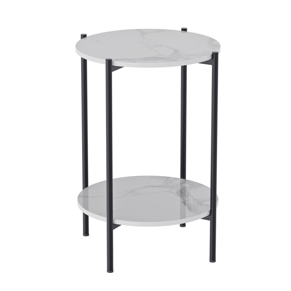 2 Tier Round Coffee End Table with Storage Shelf - The Grand Bazaar of Australia